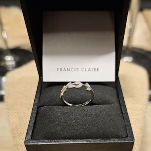 Francis Claire Silver Ring with Leaf Design Size 6 1/2